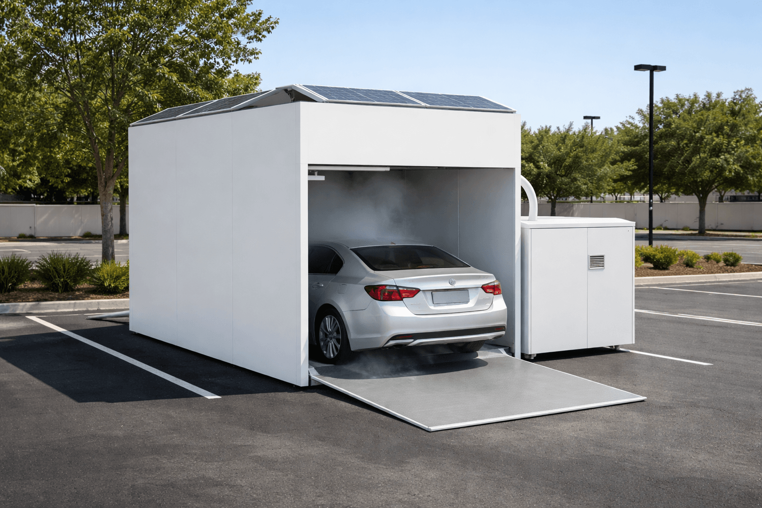WashBox modular car wash operating on-site